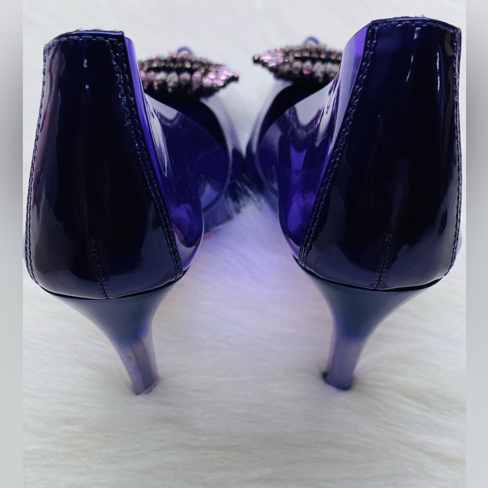 Good American Elegant Cinderella Purple Clear Pump Heels Size 7.5 New in box - Picture 7 of 9